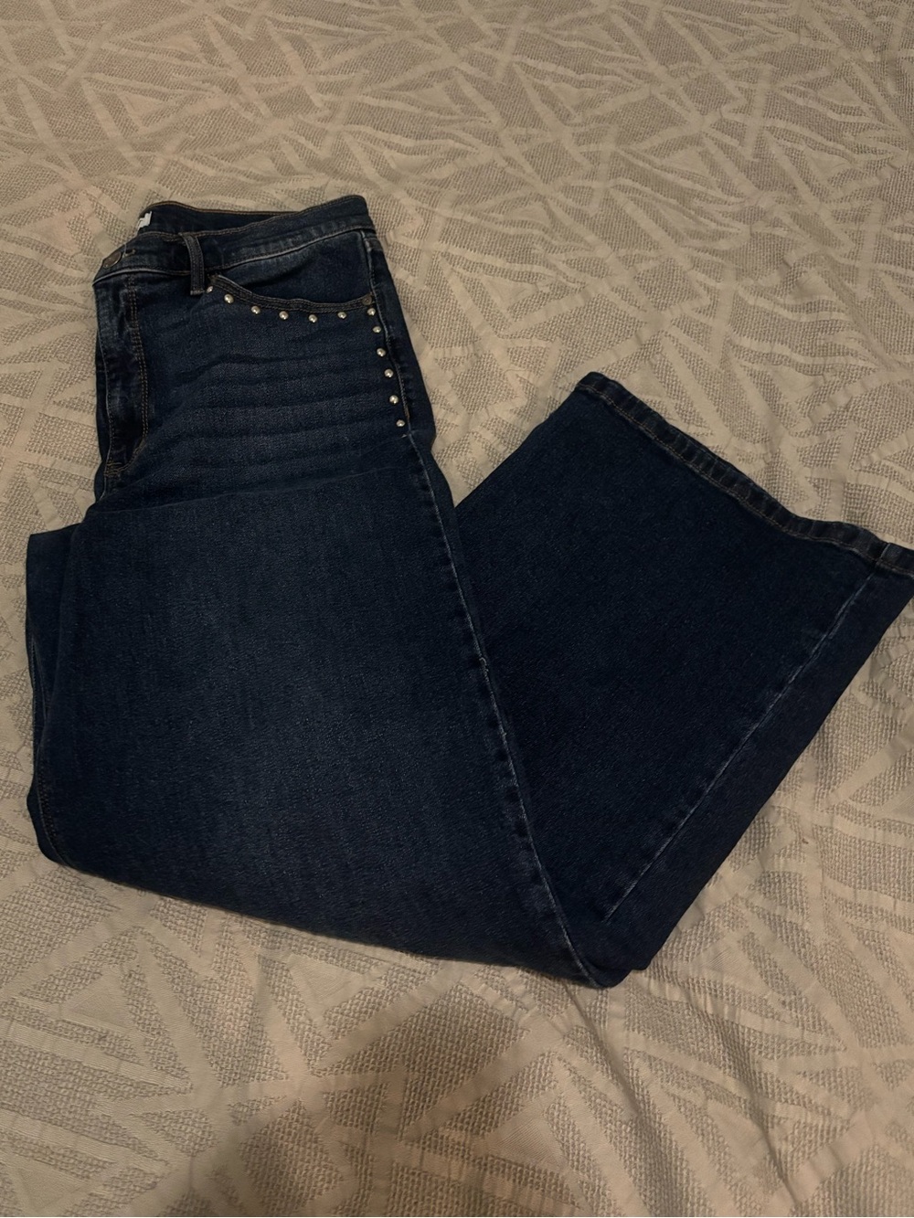 Nine West Wide Leg Jeans Women’s Size 12 Inseam 30 Dark Blue